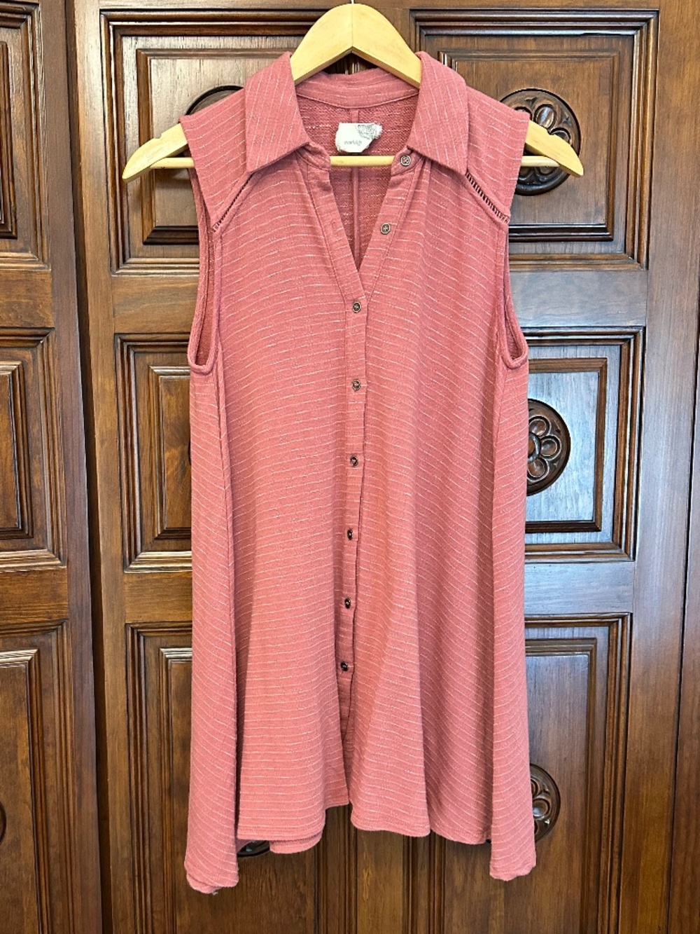Everleigh sleeveless pink tunic, size S